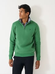 Crew Clothing Green Classic Half Zip Sweatshirt - Image 1 of 5