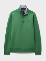 Crew Clothing Green Classic Half Zip Sweatshirt - Image 5 of 5