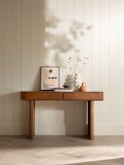 Barker and Stonehouse Brown Zerina Acacia Wood 2 Drawer Console Table - Image 1 of 6