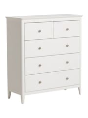 Barker and Stonehouse White Springwell Wooden 5 Drawer Chest of Drawers - Image 1 of 6