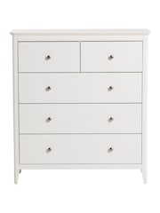 Barker and Stonehouse White Springwell Wooden 5 Drawer Chest of Drawers - Image 2 of 6