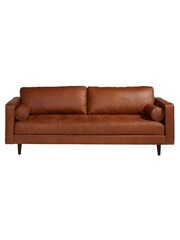 Barker and Stonehouse Tan Brown Hemingway Leather 3 Seater Sofa - Image 2 of 5