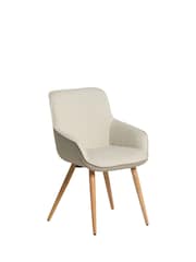 Barker and Stonehouse Natural Fenris Fabric and Faux Leather Dining Chair - Image 2 of 6