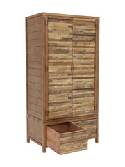 Barker and Stonehouse Brown Charlie Reclaimed Wood 2 Door 2 Drawer Wardrobe - Image 3 of 6