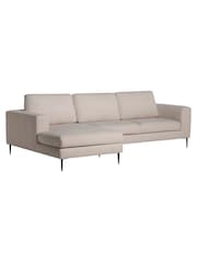 Barker and Stonehouse Natural Sienna Boucle Fabric Left Hand Chaise Sofa - Image 1 of 5