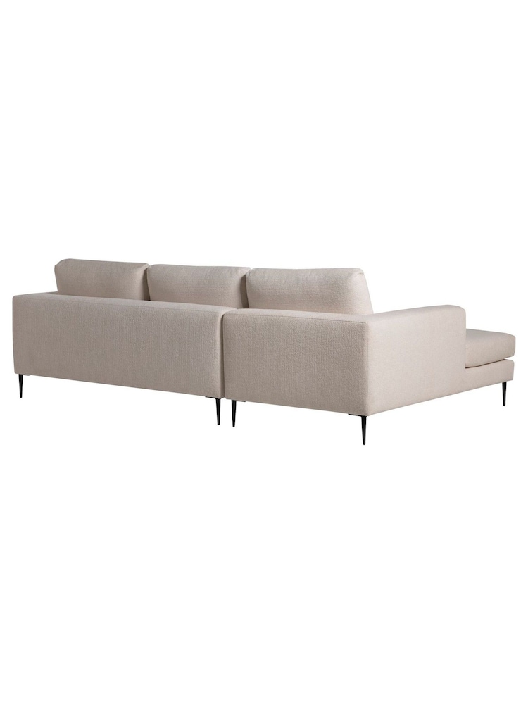 Barker and Stonehouse Natural Sienna Boucle Fabric Left Hand Chaise Sofa - Image 2 of 5