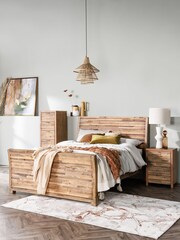 Barker and Stonehouse Brown Charlie Reclaimed Wood Low End Bed Frame - Image 1 of 6