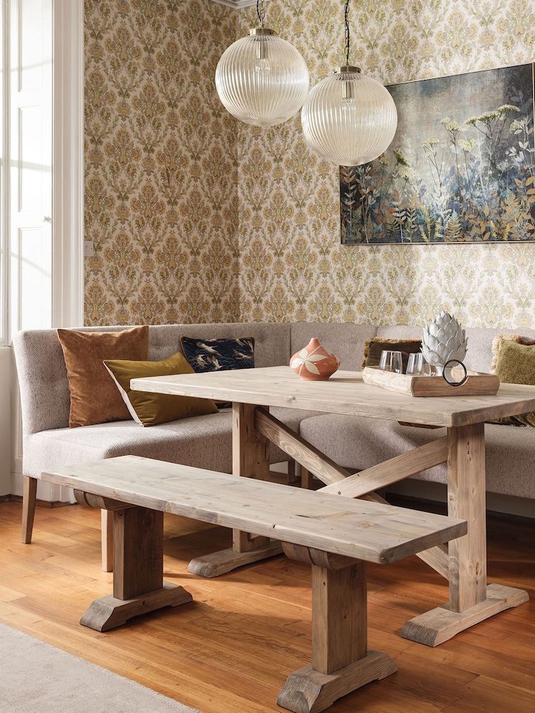 Barker and Stonehouse Grey Medina Upholstered Dining Left Hand Corner Bench - Image 1 of 6 Barker and Stonehouse Grey Medina Upholstered Dining Left Hand Corner Bench - Image 1 of 6