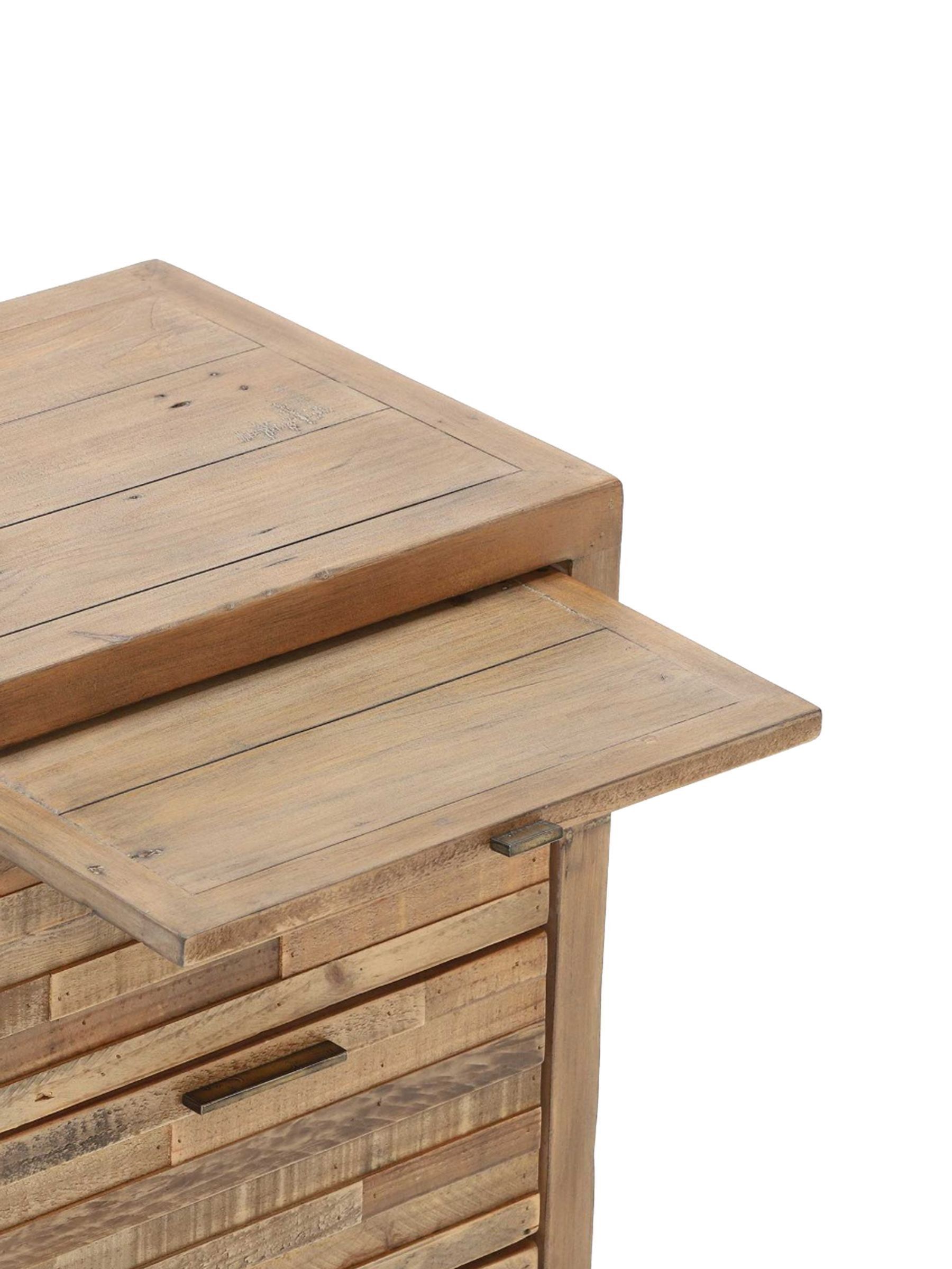 Buy Barker and Stonehouse Brown Charlie Reclaimed Wood 3 Drawer Bedside ...