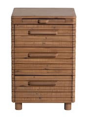Barker and Stonehouse Brown Tamia Rustic Oak Reclaimed Wood 3 Drawer Slim Bedside Table - Image 2 of 6