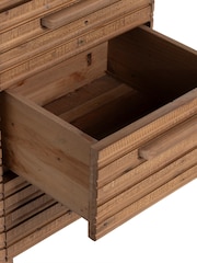 Barker and Stonehouse Brown Tamia Rustic Oak Reclaimed Wood 3 Drawer Slim Bedside Table - Image 4 of 6