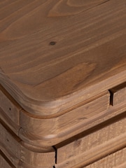 Barker and Stonehouse Brown Tamia Rustic Oak Reclaimed Wood 3 Drawer Slim Bedside Table - Image 5 of 6