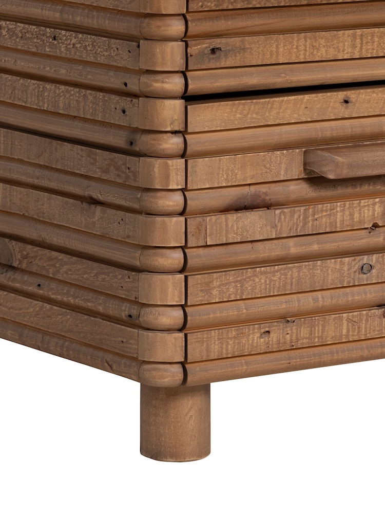 Barker and Stonehouse Brown Tamia Rustic Oak Reclaimed Wood 3 Drawer Slim Bedside Table - Image 7 of 7 Barker and Stonehouse Brown Tamia Rustic Oak Reclaimed Wood 3 Drawer Slim Bedside Table - Image 7 of 7