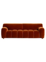 Barker and Stonehouse Orange Lavinia Tufted Velvet Sofa - Image 1 of 6