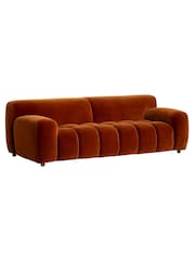 Barker and Stonehouse Orange Lavinia Tufted Velvet Sofa - Image 2 of 6