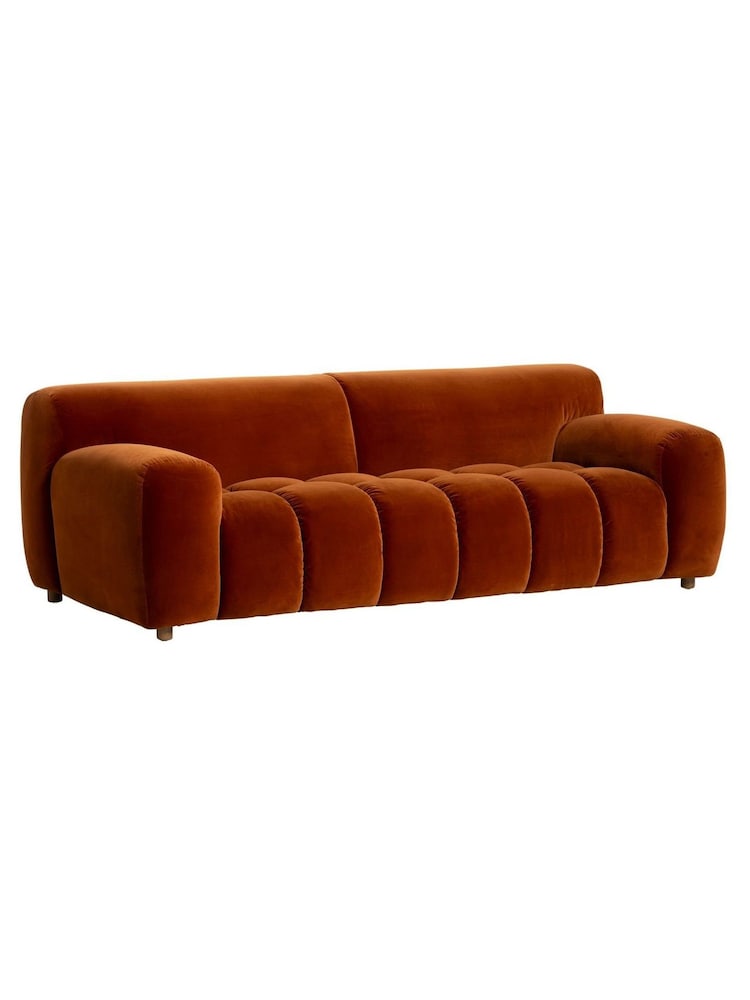Barker and Stonehouse Orange Lavinia Tufted Velvet Sofa - Image 2 of 6