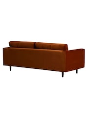 Barker and Stonehouse Orange Hemingway Velvet 3 Seater Sofa - Image 4 of 6