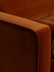 Barker and Stonehouse Orange Hemingway Velvet 3 Seater Sofa - Image 5 of 6
