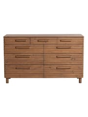 Barker and Stonehouse Brown Tamia Rustic Oak Reclaimed 9 Drawer Wood Chest - Image 2 of 6
