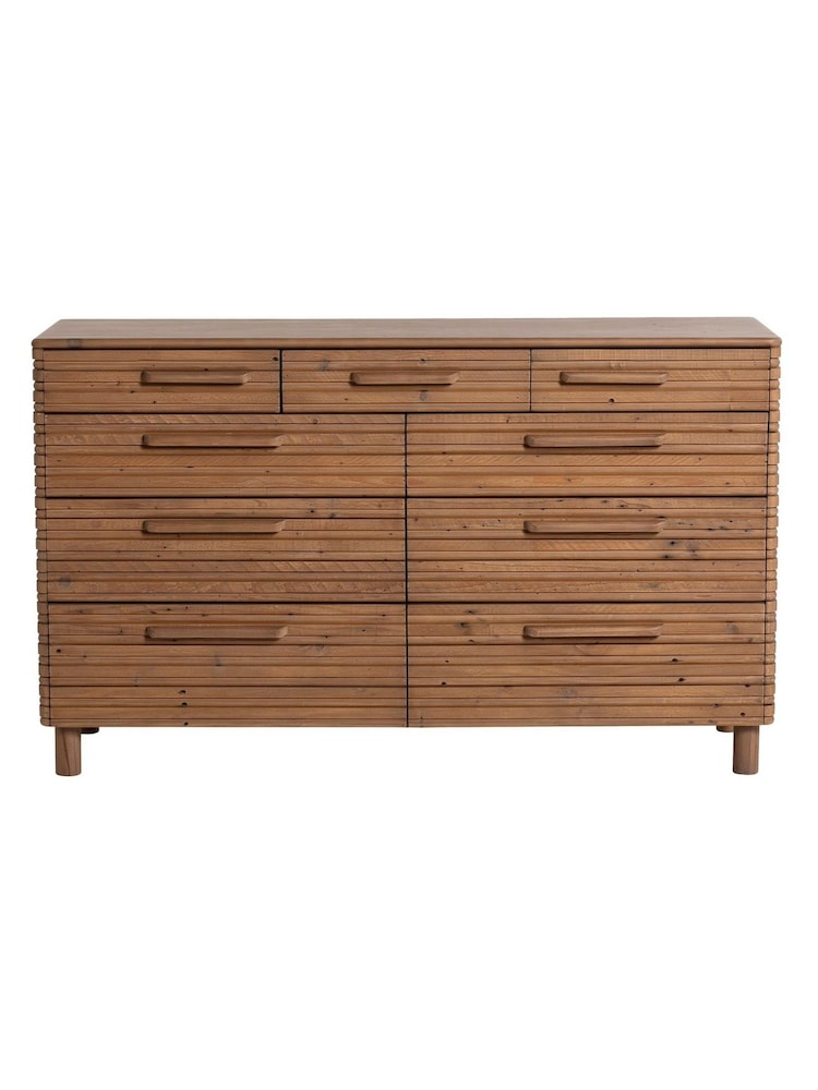 Barker and Stonehouse Brown Tamia Rustic Oak Reclaimed 9 Drawer Wood Chest - Image 2 of 6 Barker and Stonehouse Brown Tamia Rustic Oak Reclaimed 9 Drawer Wood Chest - Image 2 of 6