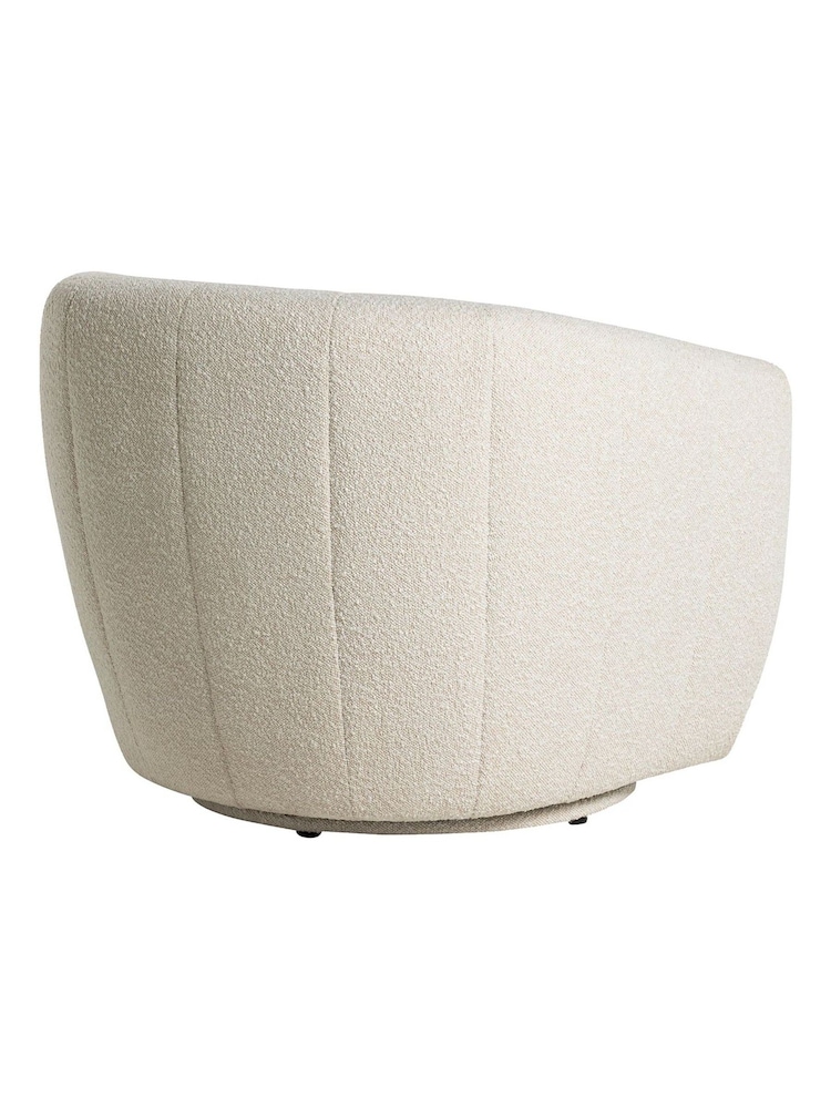 Barker and Stonehouse White Fontana Fabric Swivel Armchair - Image 2 of 6