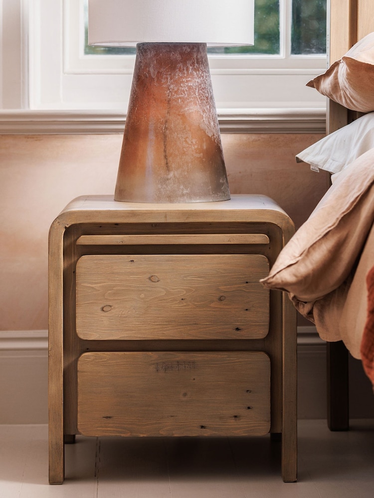 Barker and Stonehouse Brown Tosca Reclaimed Wood 2 Drawer Bedside Cabinet - Image 1 of 6