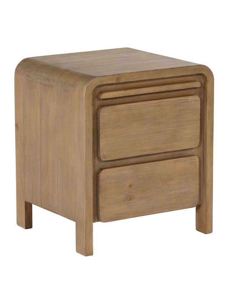 Barker and Stonehouse Brown Tosca Reclaimed Wood 2 Drawer Bedside Cabinet - Image 2 of 6