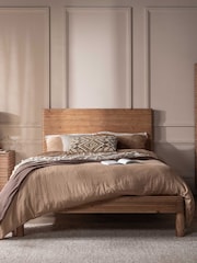 Barker and Stonehouse Brown Tamia Rustic Oak Reclaimed Wood Bed Frame - Image 1 of 6