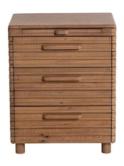 Barker and Stonehouse Brown Tamia Rustic Oak Reclaimed Wood 3 Drawer Wide Bedside Table - Image 3 of 7