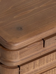 Barker and Stonehouse Brown Tamia Rustic Oak Reclaimed Wood 3 Drawer Wide Bedside Table - Image 4 of 7