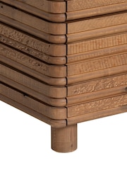 Barker and Stonehouse Brown Tamia Rustic Oak Reclaimed Wood 3 Drawer Wide Bedside Table - Image 5 of 7