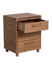 Barker and Stonehouse Brown Tamia Rustic Oak Reclaimed Wood 3 Drawer Wide Bedside Table - Image 6 of 7