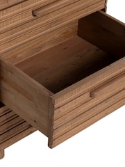 Barker and Stonehouse Brown Tamia Rustic Oak Reclaimed Wood 3 Drawer Wide Bedside Table - Image 7 of 7