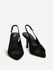 Linzi Black Tokyo Slingback Peep Toe Heeled Sandals - Image 5 of 6