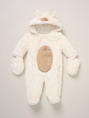 Rock-A-Bye Baby Boutique White Bear Pramsuit - Image 1 of 3