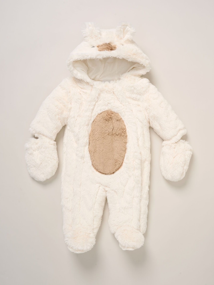 Rock-A-Bye Baby Boutique White Bear Pramsuit - Image 1 of 3