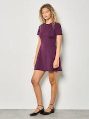 Apricot Purple Fit & Flare Ponti Dress - Image 4 of 4