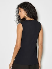 Apricot Black Gold Button Ribbed Two Pocket Waistcoat - Image 4 of 4