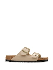 Birkenstock Sandcastle Cream Arizona Birko Flor Double Strap Sandals - Image 4 of 7