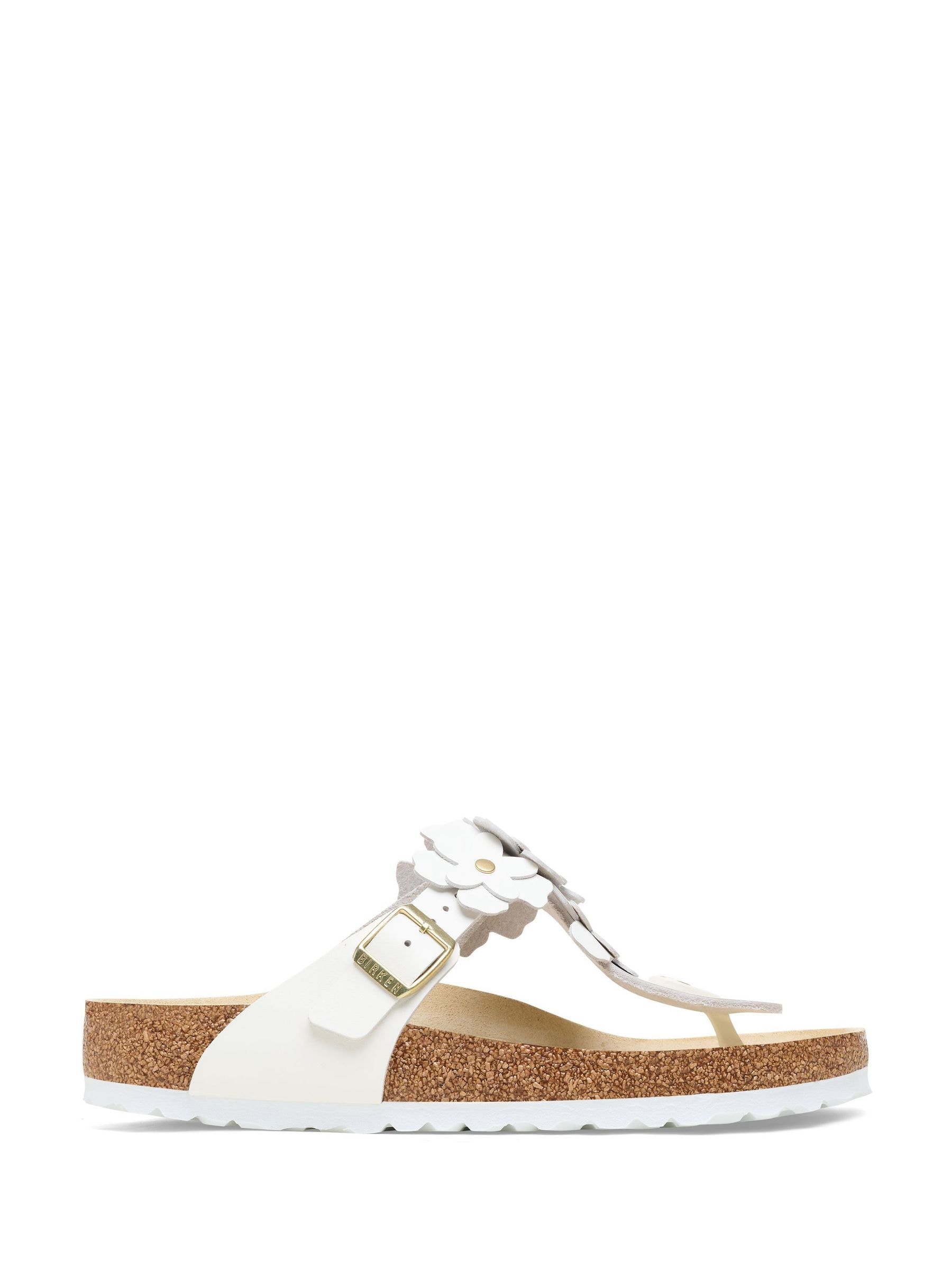 Next：日本 ホワイト - Birkenstock Gizeh レザー フラワー サンダル