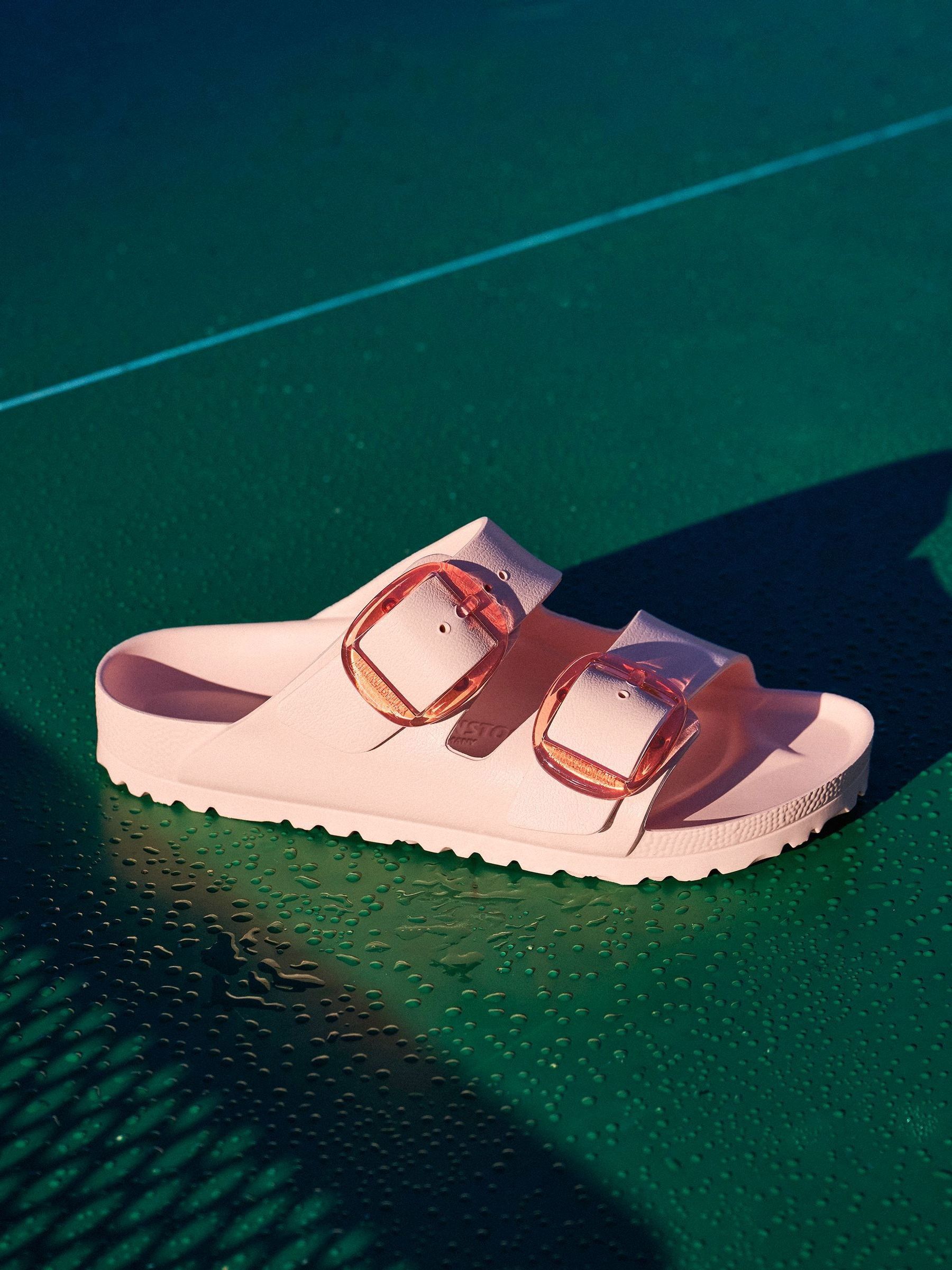 ladies sandals birkenstock arizona Womens Birkenstock Pink Arizona Big Buckle EVA Sandals EU 41