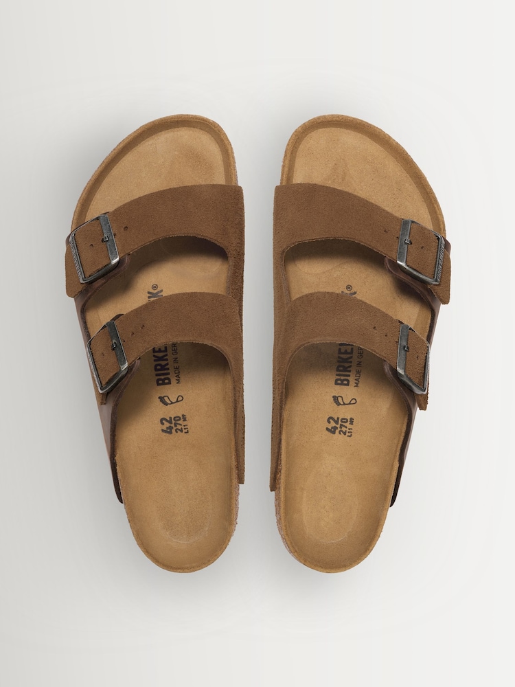 Birkenstock Brown Arizona Suede Leather Sandals - Image 3 of 3