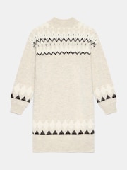 Mint Velvet Grey Graphic Knit Mini Dress - Image 8 of 8