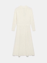 Mint Velvet White Cream Cable Knit Midi Dress - Image 7 of 8