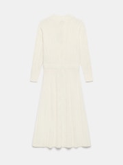 Mint Velvet White Cream Cable Knit Midi Dress - Image 8 of 8