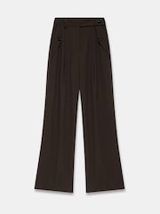 Mint Velvet Brown Tailored Wide Trousers - Image 6 of 7