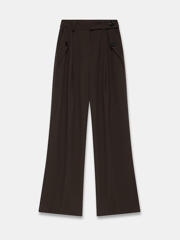 Buy Mint Velvet Brown Tailored Wide Trousers from the Next UK