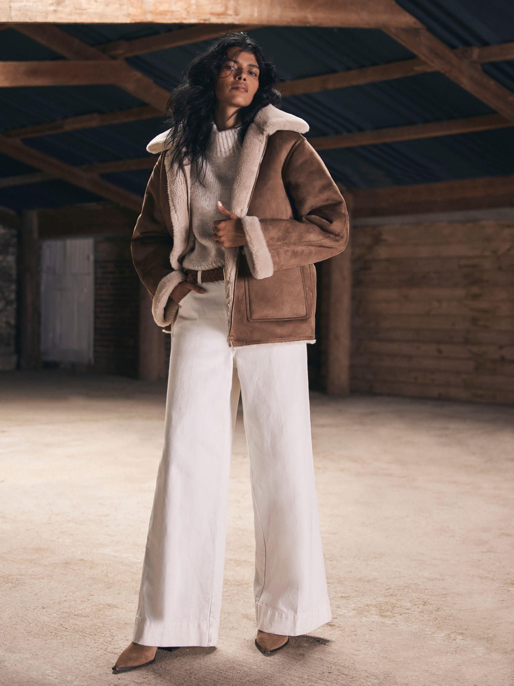Buy Mint Velvet Brown Reversible Aviator Jacket from the Next UK