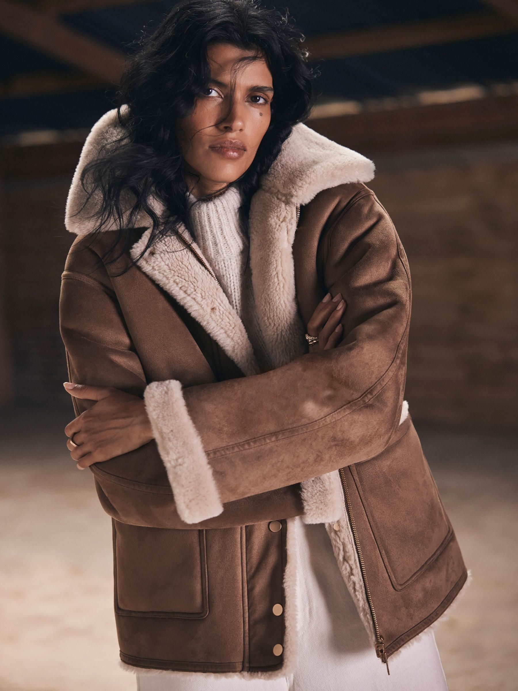 Buy Mint Velvet Brown Reversible Aviator Jacket from Next USA