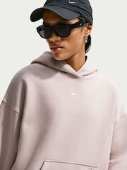 Neutro - Nike Studio Fleece Oversized Hoodie - Imagen 4 de 5